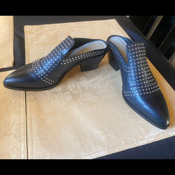 NWT black leather shoes with studs. Absolutely gorgeous. Too small for me. - Picture 5 of 5